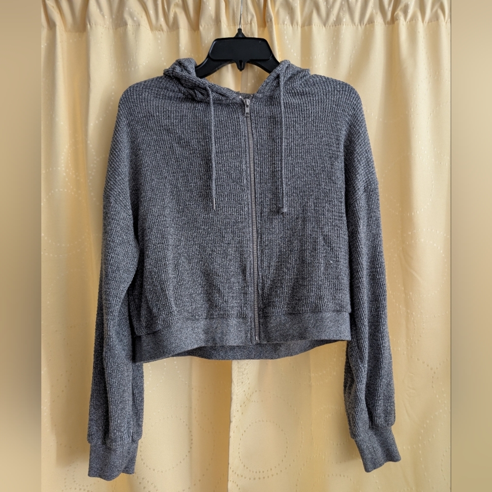 Billabong Heather Gray Zip-Up Hooded Sweatshirt